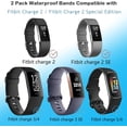 thumbnail image 2 of MYKOMI 2 Pack Waterproof Bands Compatible with Fitbit charge 2, Classic Soft Adjustable Sports Replacement Wristbands for Women Men, 2 of 6