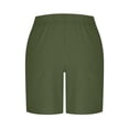 thumbnail image 4 of pstuiky Pantalones cortos de gimnasio para hombre, Pantalones cortos de playa de lino con cintura elástica y bolsillo de color liso para hombre Pantalones cortos deportivos para hombre, 4 of 6