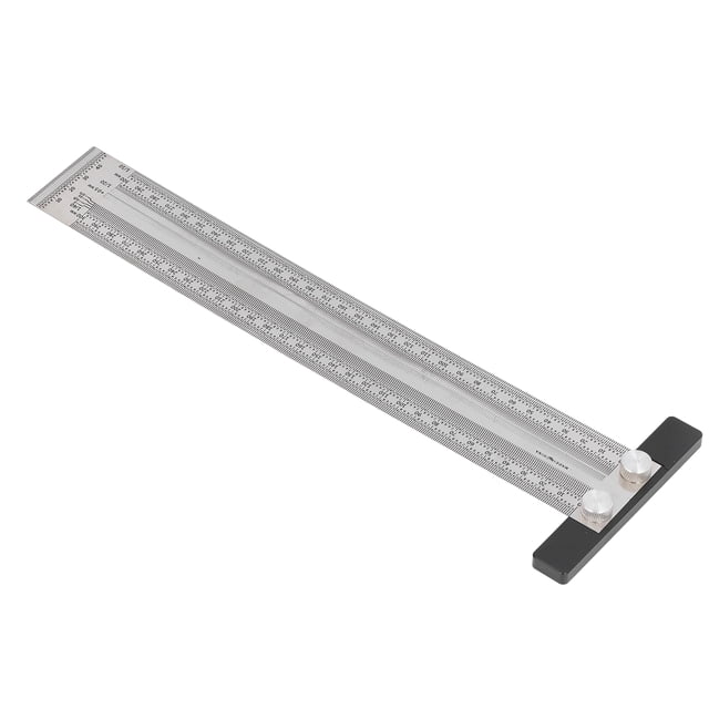 Woodworking Marking T Ruler, Carpenter T Ruler CNC Machined Stainless Steel Clear Scale High Accuracy For Woodworking 300mm