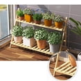 thumbnail image 2 of Shelf Bamboo Flower Stand Pot Display Shelf Folding Multi Tier Plant Organizer Rack for Living Room Balcony, 2 of 8