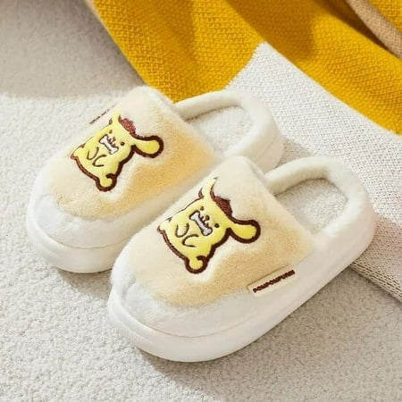 

Kuromi cotton slippers ladies winter 2023 new home indoor non-slip Sanrio melody cotton drag women non-slip warm slippers