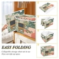thumbnail image 2 of Yayeee Collapsible Cube Storage Bin with Lid Fabric Closet Decorative Basket with Handles, Pink and Green Cat, 2 of 7