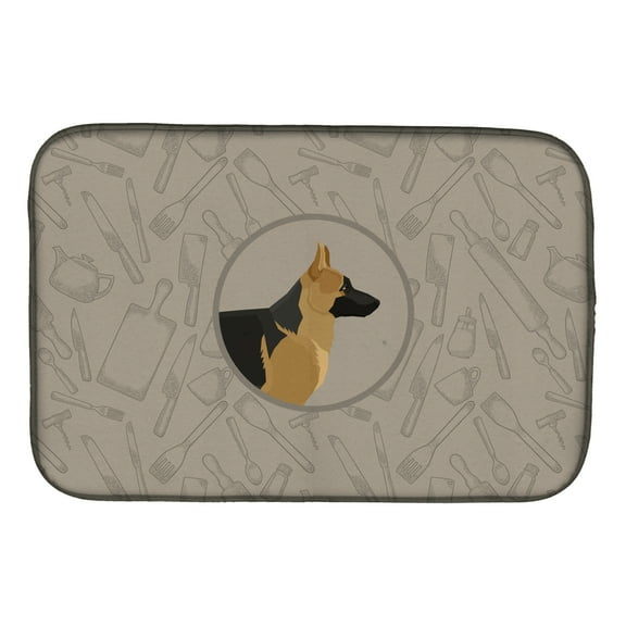 Caroline's Treasures German Shepherd In the Kitchen Dish Drying Mat