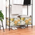 thumbnail image 3 of Yayeee Foldable Storage Basket for Shelves with Handles Waterproof Cloth Bins, Oranges Watercolor, 3 of 7