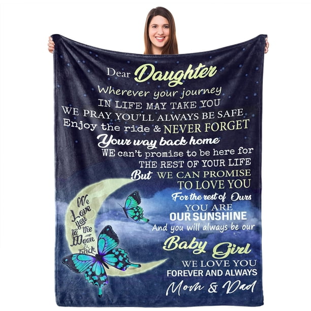 LHSHID Gifts for Daughter Daughter Christmas Birthday Gift for Daughter Throw Blanket Daughter Gifts from Dad Birthday Gifts for Daughter Adult Daughter Blanket 30"x40"