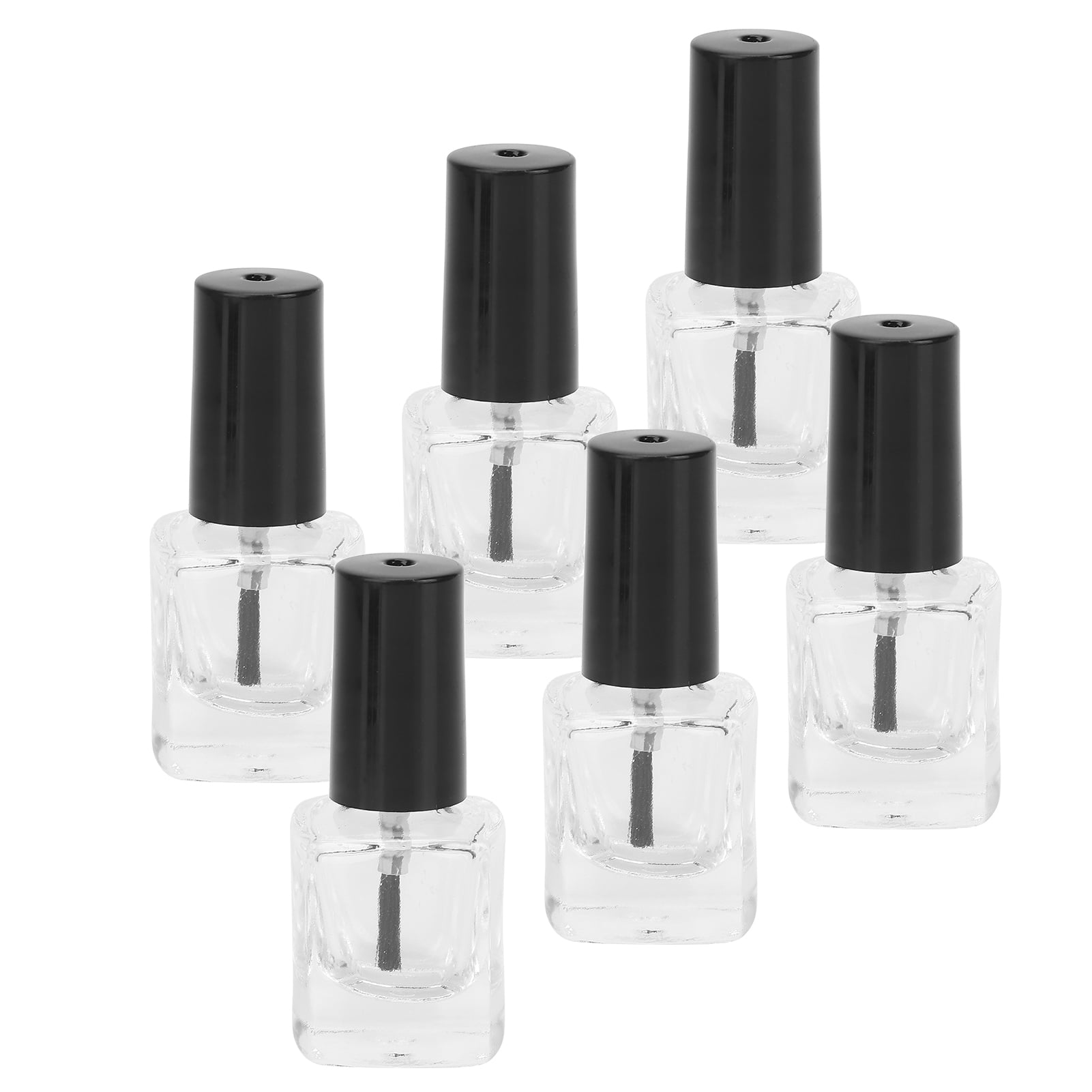Nail Polish Clear Bottles,6pcs Empty Nail Polish Nail Art Mixing Balls Nail Polish Bottles Multi-Functional