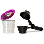 Cafe Flow Stainless Steel Reusable Coffee Pod by Perfect Pod + EZ-Scoop Measuring Coffee Scooper