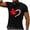Black, variant on Mens Patriotic Canada Flag T-Shirt Maple Leaf Heart Graphic Crew Neck Short Sleeve Gray,Size 2XL