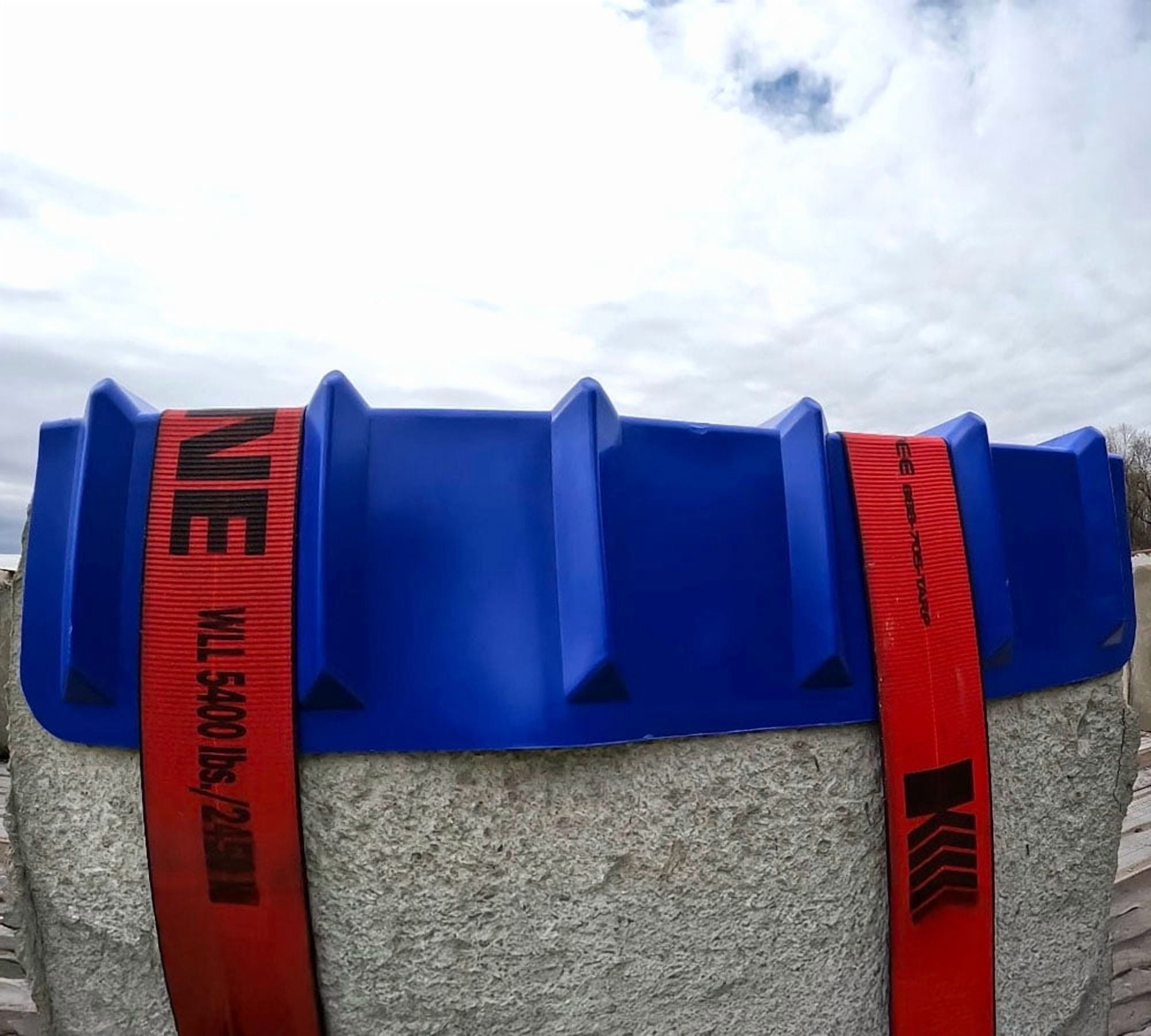 10 Pack Blue Flatbed Edge Protectors - 8" x 8" x 36" |  V Shaped Winch Ratchet Straps Plastic Corner Protector for Flatbed Cargo Load