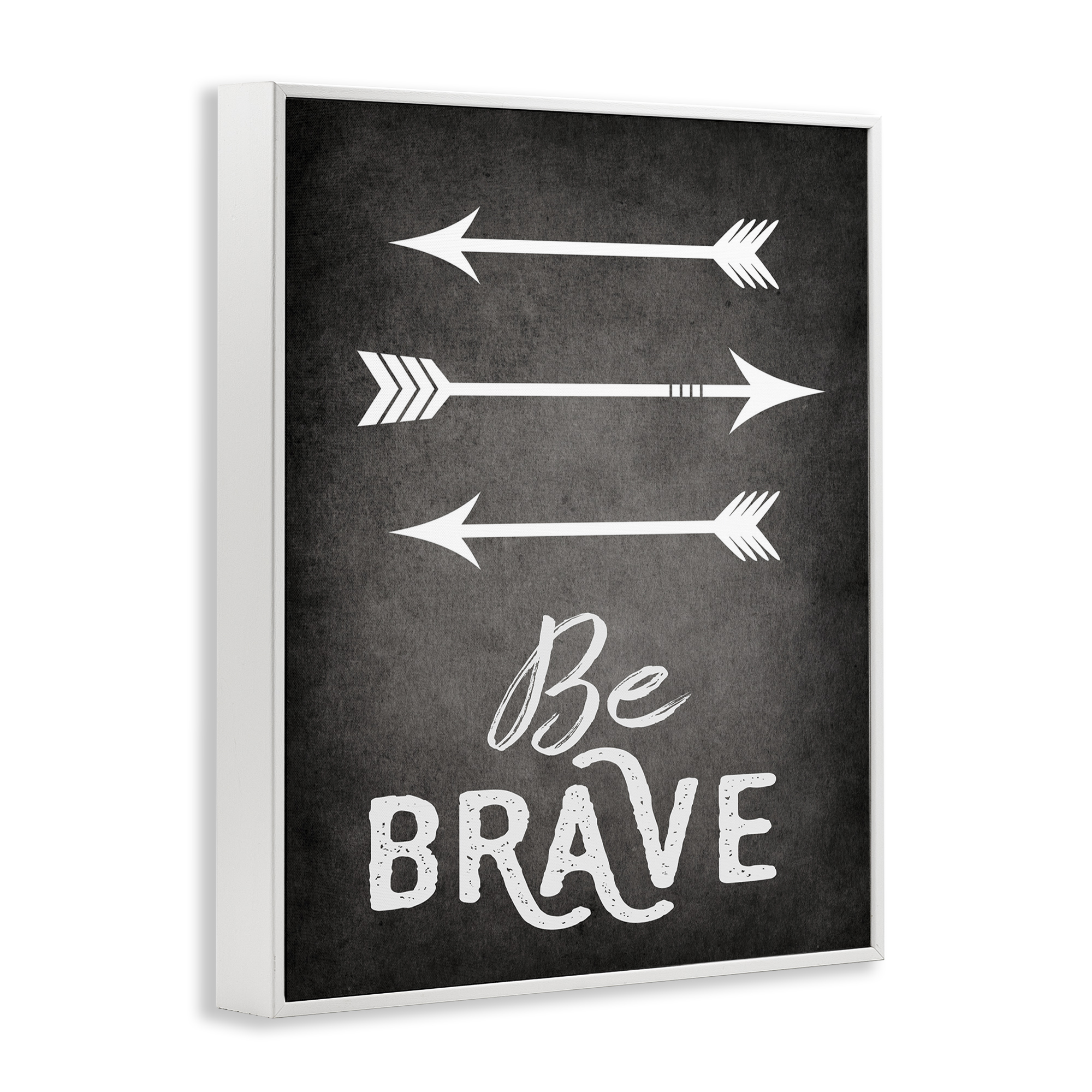 Stupell Industries Be Brave Arrows Typography Painting White Framed Art Print Wall Art, 11 x 14