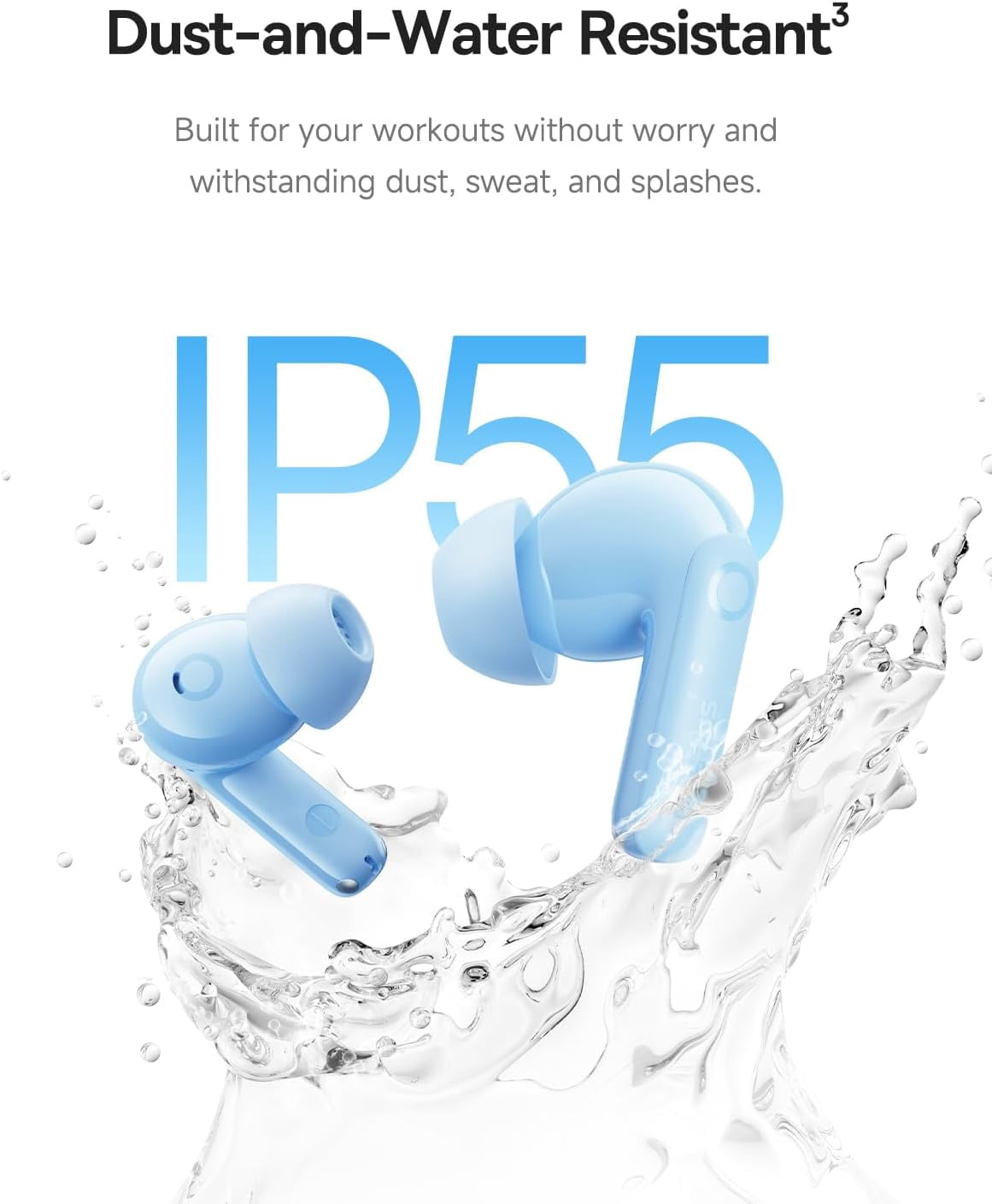 Baseus BP1 Pro Wireless Earbuds, Hi-Res Audio, Adaptive ANC, 55H Playtime, 6 Mics, IP55 Water-Resistant, Bluetooth 6.0, In-Ear Headphones with Charging Case