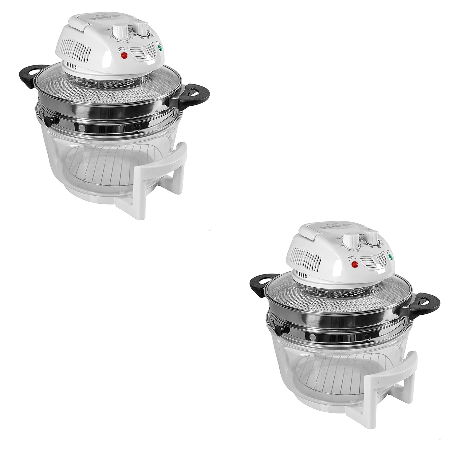 NutriChef Kitchen Countertop Air Fryer Oven Cooker w/ 13 Quart Bowl (2