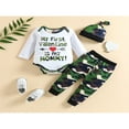 thumbnail image 2 of Newborn Baby Boy Fall Clothes Mama Man Rompers Bodysuit+Dinosaur Pants, 2 of 6