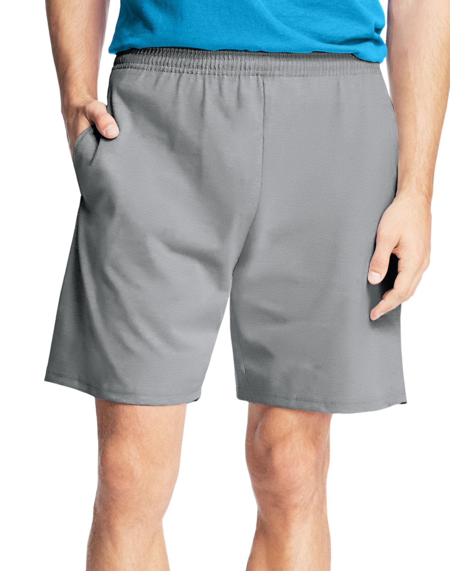 Hanes Men`s Jersey Cotton Shorts, M, Light Steel | Walmart Canada
