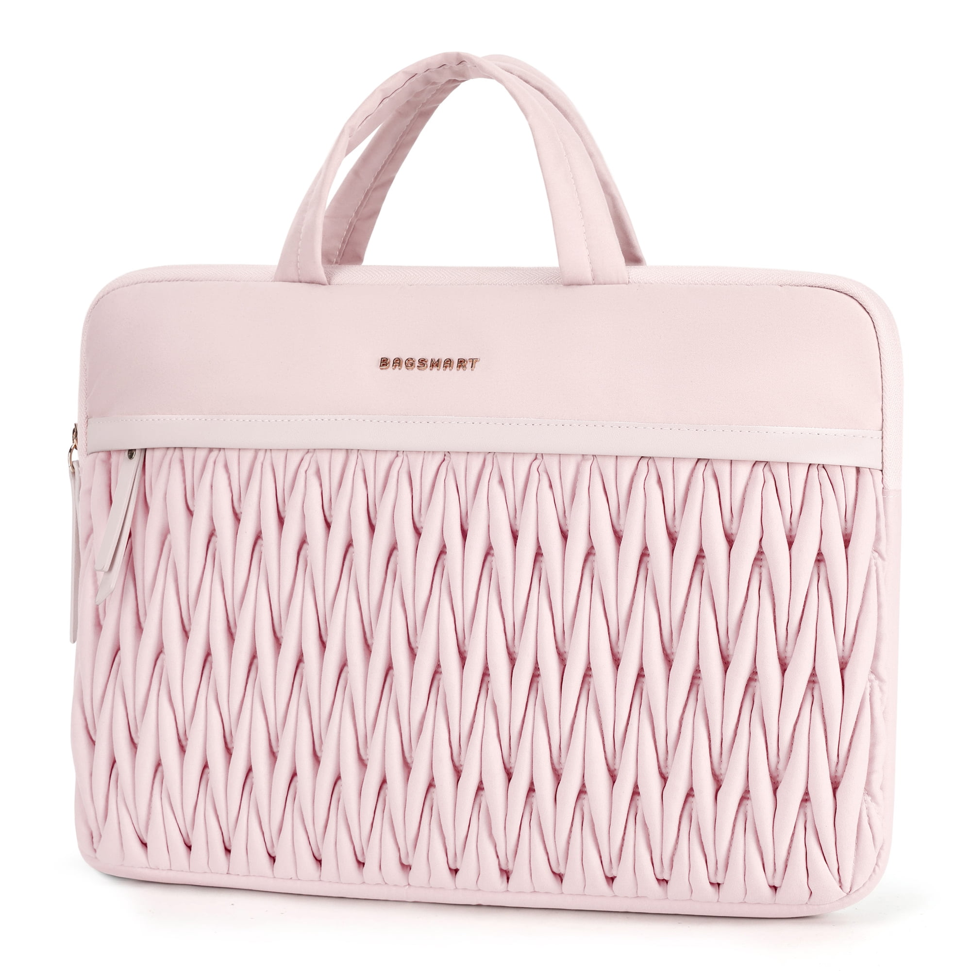 BAGSMART 14 Inch Laptop Case, Puffy Laptop Bag Sleeve for MacBook Air, Shockproof Laptop Cover MacBook Case Compatible for Dell HP Lenovo Asus Acer, Pink