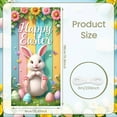 thumbnail image 2 of Cartoon Easter Bunny Banner Blue Bow Tie Rabbit Door Cover Pink Polka Dots Fluffy Texture Bunny Backdrop for Easter Decoration Door Decor Kids Party, 2 of 9
