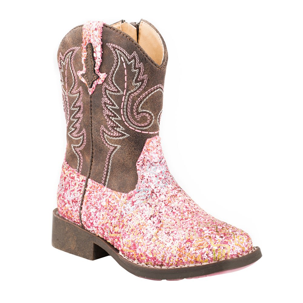 Roper Roper Toddler Girls Aztec Glitter Square Toe Western Cowboy