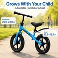 thumbnail image 6 of FUPOJH 12" Kids Balance Bike, Adjustable, EVA Silent Tires, Toddlers Ages 2-5,Blue, 6 of 9