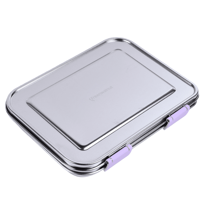 Greenwalnut Stainless Steel Leak Proof Lunch Box with Compartments – Bento Style Lunch Box ( Purple )