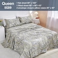 thumbnail image 2 of Floral Printed Sheet Set King Soft Microfiber Botanical Bed Sheets Extra Deep Pocket Pieces, 2 of 6
