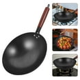 thumbnail image 3 of Nitriding Process Wok Nonstick Black Iron for Health-conscious Users 1Pcs 11.8in, 3 of 5