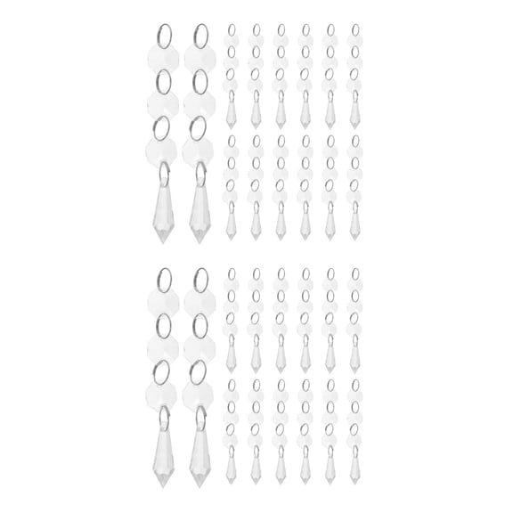 HOMEMAXS 40 pcs Hanging Crystal Decorations Chandelier Crystal Octagon Beads Strings Clear Acrylic Decor