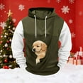 thumbnail image 2 of HOWPAY Pet Carrier Hoodies for Men Cat Dog Pouch Sweatshirt Unisex Casual Winter Fuzzy Fleece Warm Animal Holder Hooded Pullover with Pocket Army Green L, 2 of 5