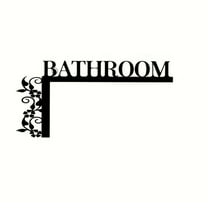 Nmdmisc Bathroom Door Topper Black Bathroom Sign for Home Bathroom Restroom,Door Hanging Signs Stylish Home Decoration (Left Side)