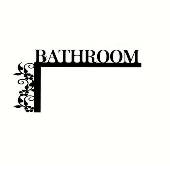 Bathroom Signs Decor Iron Slogan Letter Hanging Sign 20 cm x 12 cm Stylish Door Wall Home Decoration