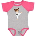 thumbnail image 3 of Inktastic Karate Girl, Cute Girl, Brown Hair, Black Belt Girls Baby Bodysuit, 3 of 5