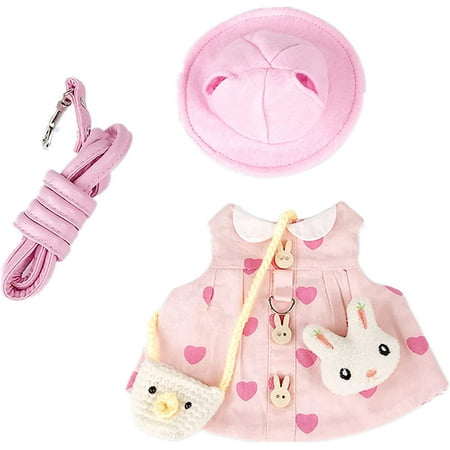 QIUYIDP Guinea Pig Clothes Soft Bunny Ferret Clothes with Pet Rabbit Harness and Leash Mini Hat Bag Cute Brooch for Kitten Small Animal Collars