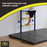 Athletic Works 2ftx6ft Four Folding Exercise Mat, Folding Gymnastics Mat, High-Density EPE Foamed Gym Mat, Black, 1.55 inch Thickness