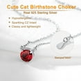 thumbnail image 6 of U7 Cute Cat Birthstone Necklace 925 Sterling Silver Choker Necklaces for Women Round Alexandrite June Gemstone Necklaces for DaughterBirthday Anniversary Gift, 6 of 9