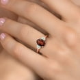 thumbnail image 4 of Gem Stone King 18K Rose Gold Plated Silver Red Garnet and Simulated White Opal Engagement Ring for Women | 2.63 Cttw | Oval 9X7MM | Gemstone January Birthstone | Size 7, 4 of 6