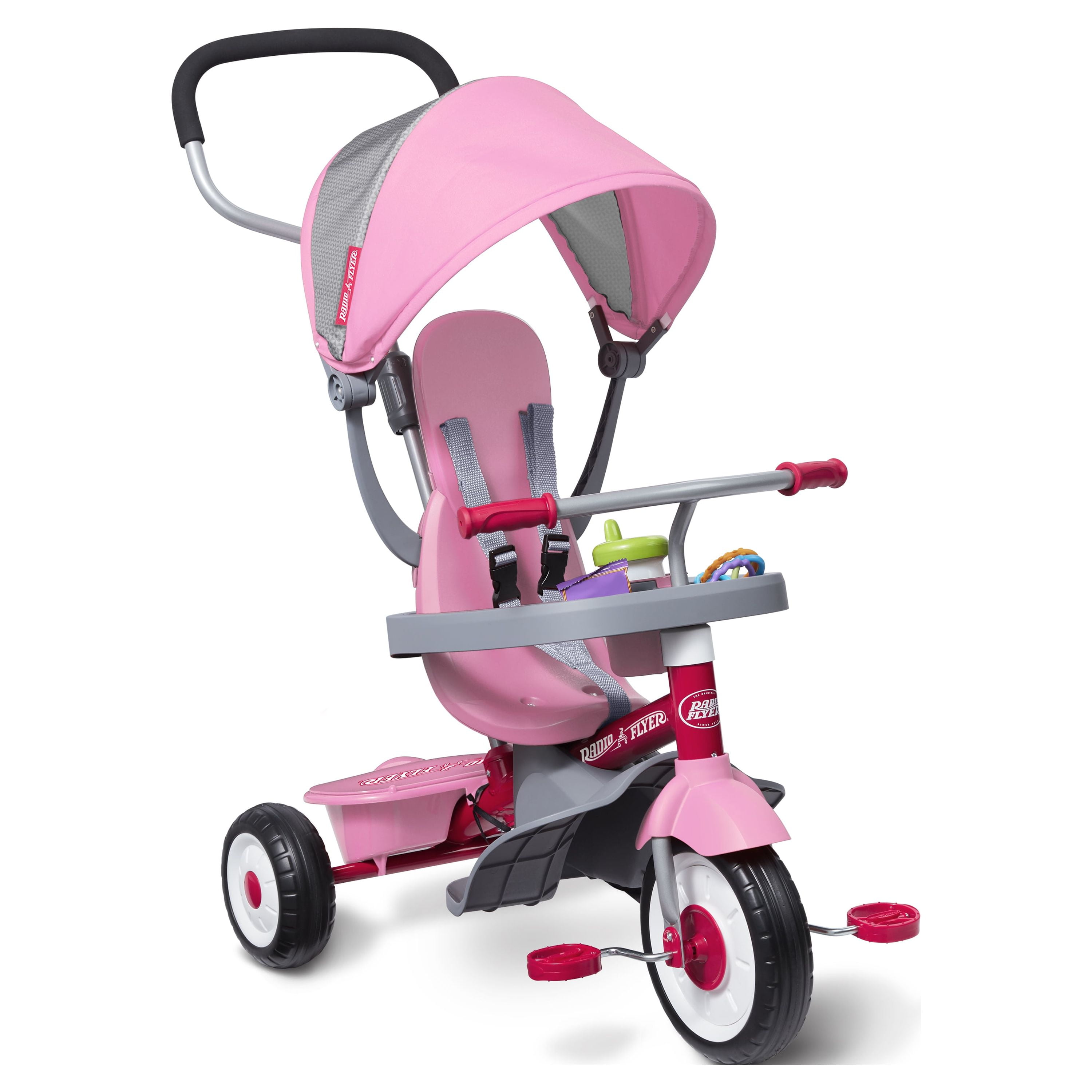 Radio Flyer Deluxe Metal Rider Red Trike, Dual Riding