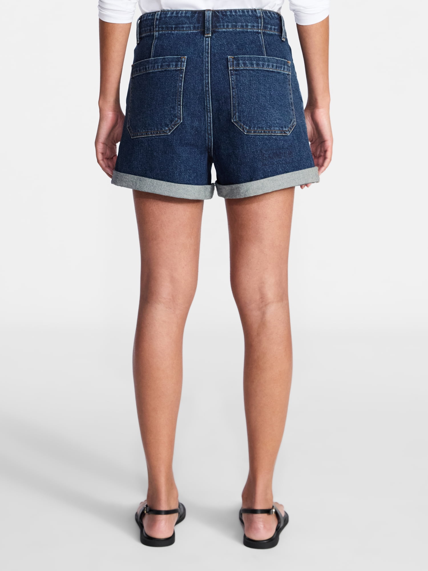 Time and Tru Women's High Rise Utility Shorts, 3.5" Inseam, Sizes 0-22