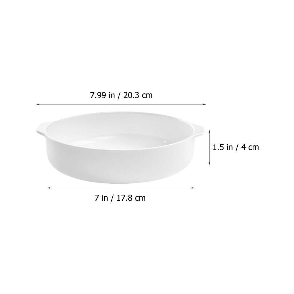 Ceramic Pie Pan Baking Dish with Double Handle Plate for Roasting