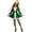 j2-Green, variant on Christmas Elf Costume For Women Holiday Party Solid Color Fuzzy Dress Up Clothes 4 Piece Set,S-XXXL