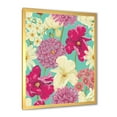 thumbnail image 2 of Designart 'Vintage Yellow and Pink Flowers' Traditional Framed Art Print, 2 of 4
