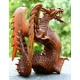 thumbnail image 4 of Wooden Dragon Handmade Sculpture Statue Handcrafted Gift Art Decorative Home Decor Figurine Accent Decoration Artwork Hand Carved Size: 12" tall x 10" wide x 5" deep, 4 of 9