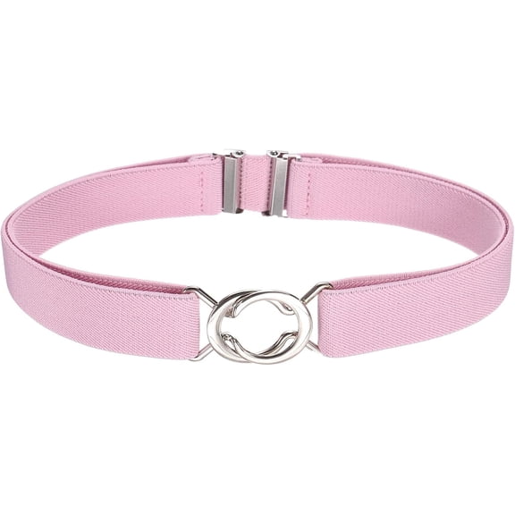 Women Stretchy Waist Belt, No Show Elastic Stretch Belts with Flat Buckle for Dresses Jeans Casual Pants