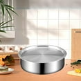 thumbnail image 3 of DOMELAY Round Rice Bowl with Lid Noodles Bowl Baking Gifts Korean Stainless Steel Rice Bowl Steamer Plate for Home Kitchen Tool Argent, 3 of 7