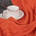 thumbnail image 6 of PiccoCasa Cotton Knitted Blanket Throw Blanket for Couch, Bed, Sofa, Travel, Orange 47" x 70", 6 of 8