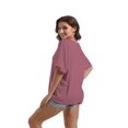 thumbnail image 4 of Oversized T Shirts for Women Short Sleeve Loose Fit Crewneck Summer Tops Casual Basic Rolled Sleeves Tee Shirt, 4 of 4
