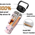 thumbnail image 5 of Cute Ghost Halloween Cup 30 Oz Tumbler with Handle and Flip Straw, Insulated Halloween Tumbler Keeps Drinks Cold & Hot, Stainless Steel Halloween Coffee Mug Halloween Themed Halloween Gifts For Women, 5 of 6