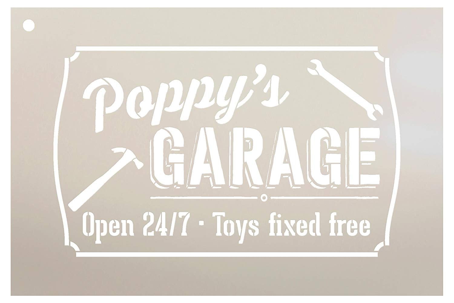 Kara's party ideas valentine's day love party Poppy's Garage - Open 24/7 Sign Stencil by StudioR12 Reusable Mylar