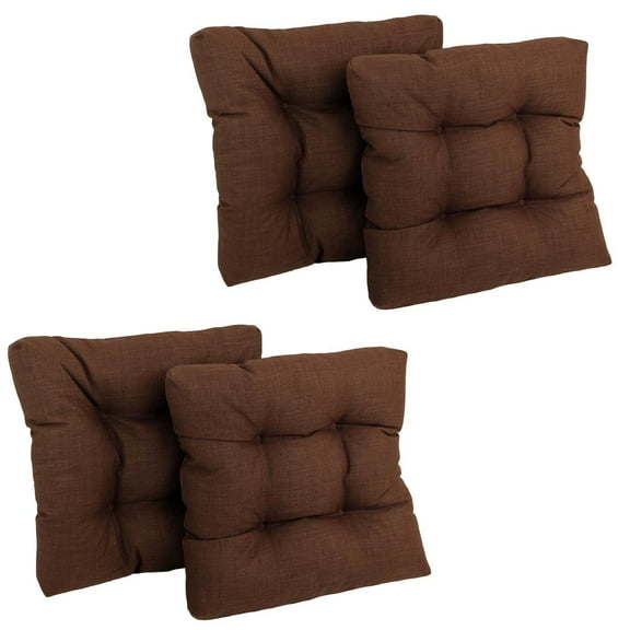 Blazing Needles 19-inch Squared Spun Polyester Tufted Dining Chair Cushion (Set of Four)