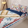 thumbnail image 3 of Castle Fairy Sport Baseball Bat Zipper Twin Comforter Sets with Fitted Sheet and 2 Pillowcases, Vintage Stars Print Zipper Bedding Set, Red Blue White,4-Piece,Navy Blue Reversible, 3 of 6