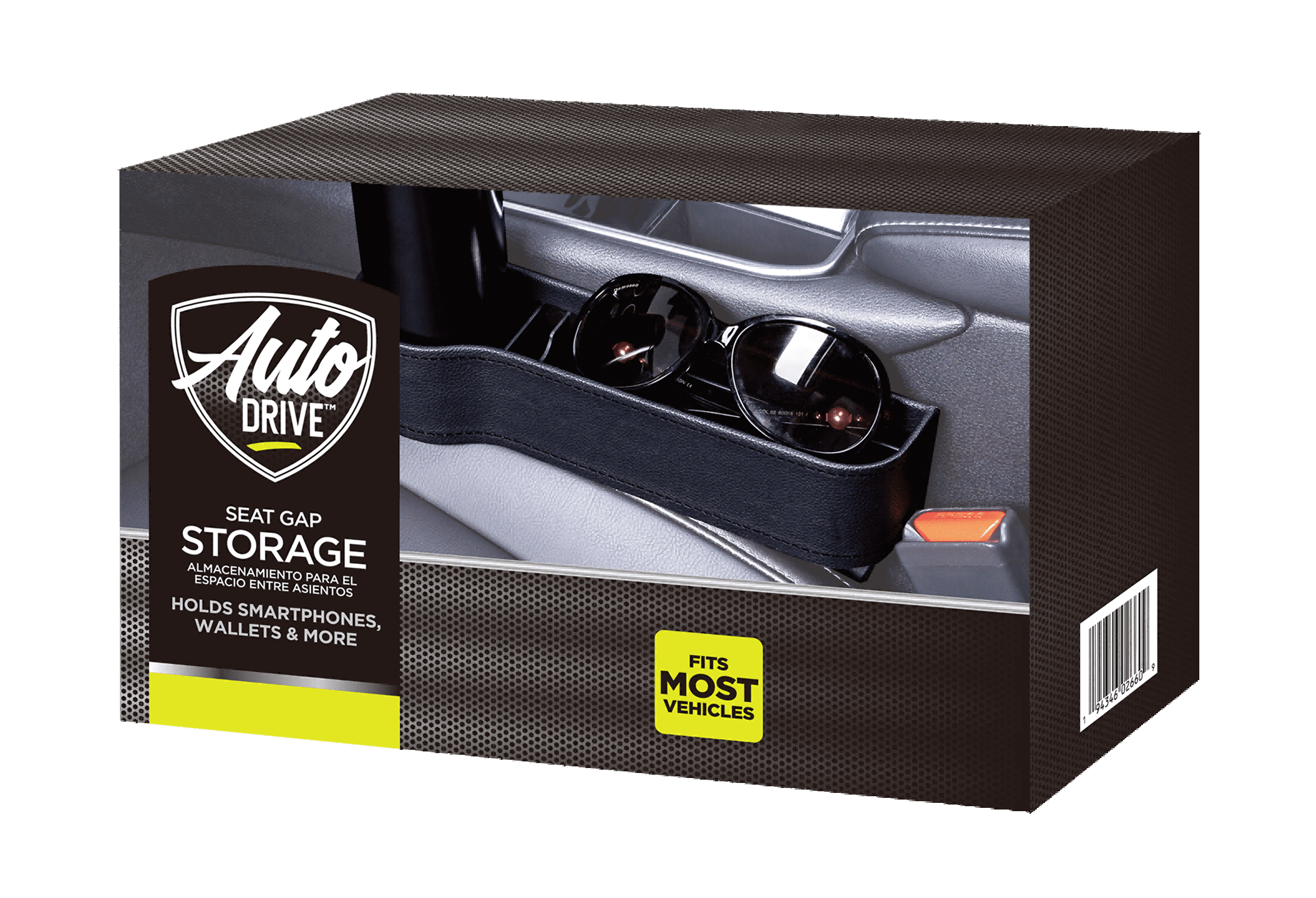 Auto Drive 1 Piece Automotive Car Seat Gap Storage Organizer Black -  Universal Fit, 22OG10 