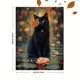 thumbnail image 3 of Qisvanset Framed Canvas Wall Art 12x16 Inch Water Lily Pond Black Cat Fantasy Wall Art, 3 of 5
